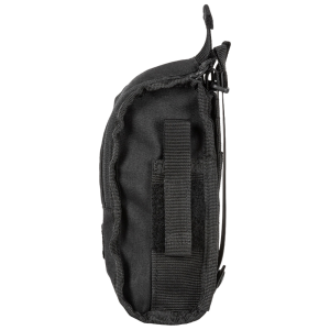 Single-hand access medic pouch with bungee tie-down cords and rear MOLLE platform