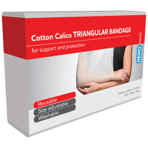 AEROBAND Cotton Calico Triangular Bandage 110 x 110 x 155cm Bag/10