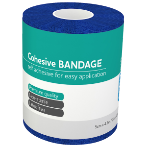 AEROBAN Blue Cohesive Bandage 5.0cm x 4.5M Wrap/12