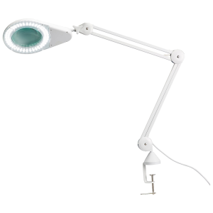 LED Magnifying Lamp with Table Clamp (12cm diameter, 115cm extension)