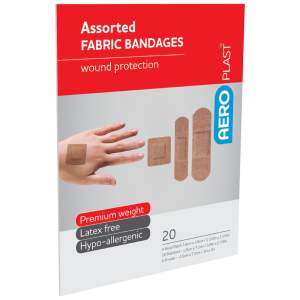 AEROPLAST Premium Fabric Assorted Dressings Env/20