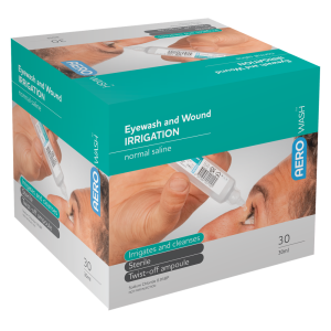 AEROWASH Sodium Chloride Eyewash Ampoule 30ml Box/30