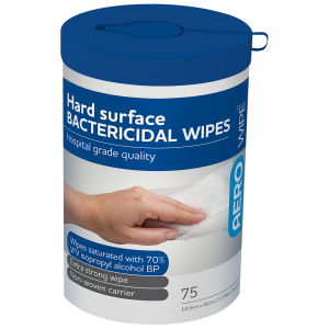 AEROWIPE 70% Isopropyl Alcohol Hard Surface Wipes Tub/75