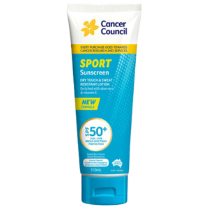 CANCER COUNCIL SPF50+ Sport Sunscreen Tube 110mL (GST Free)
