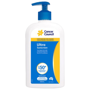 CANCER COUNCIL SPF50+ Ultra Sunscreen Pump 500mL (GST Free)