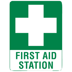 Large Poly First Aid Station Sign 60 x 45cm